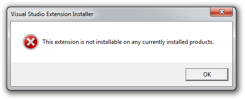 Visual Studio Extension Installer error